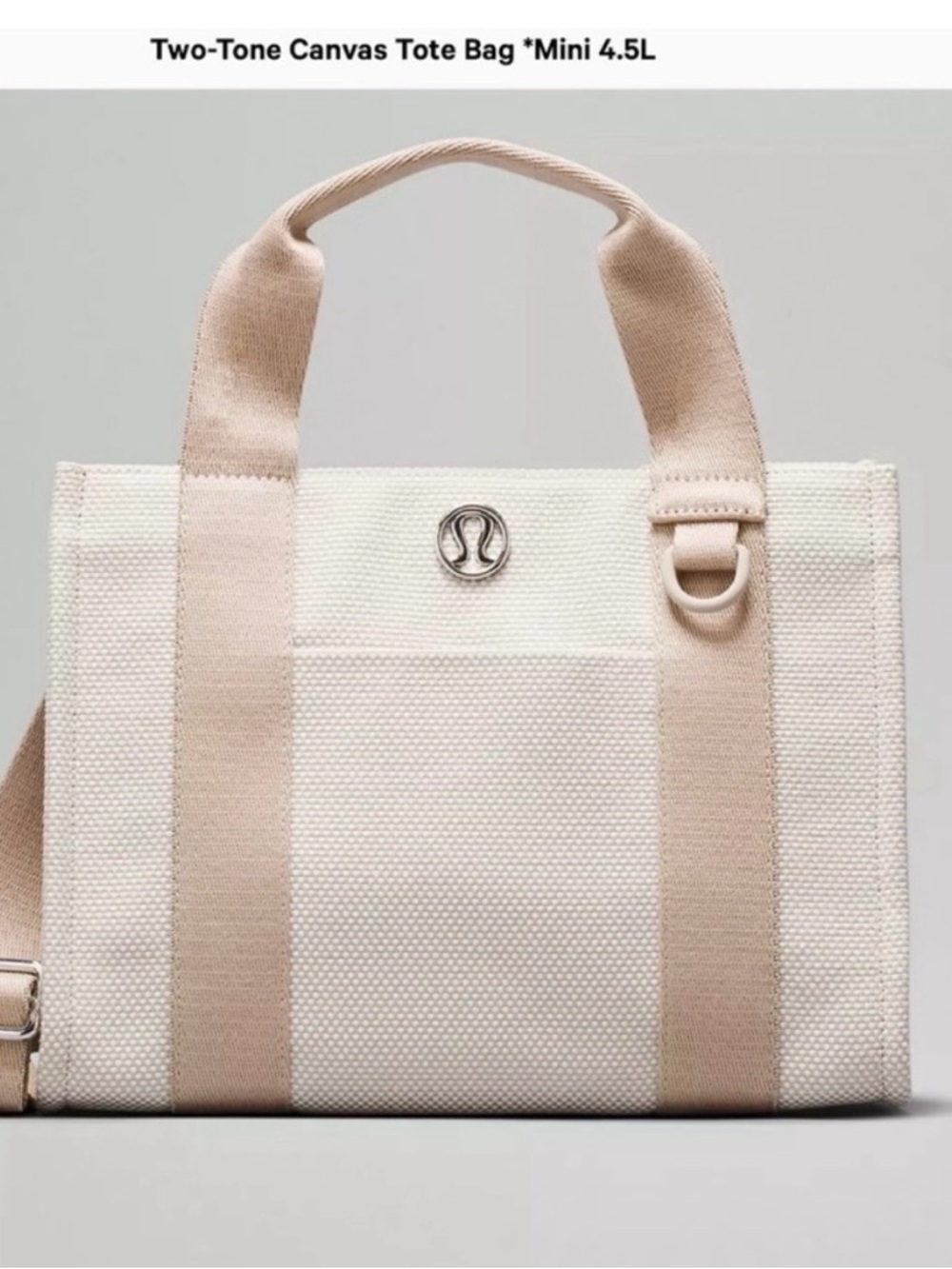 🌸LULULEMON Two-Tone Canvas Tote Mini 4,5L summer tote canvas resortwear beach